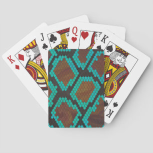 Slang Bruin en Teal Print Speelkaarten