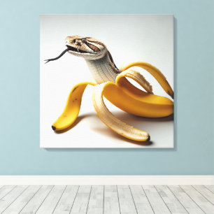 Slang en banaan fusie canvas afdruk