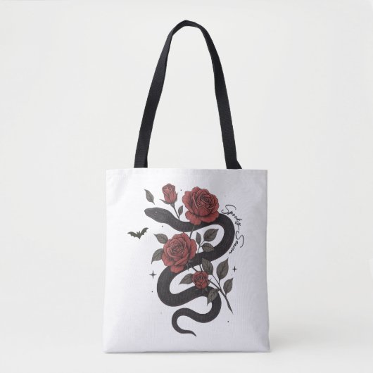 Slang en Rozen Canvas tas - Gotische Floral Design (Voorkant)