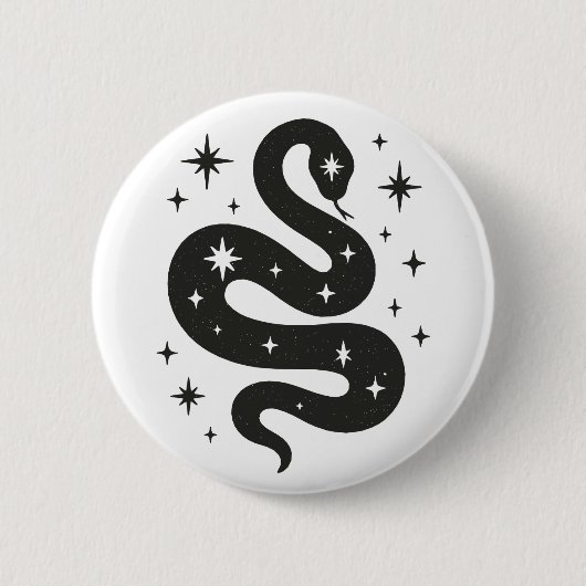 Slang en sterren ronde button 5,7 cm (Voorkant)