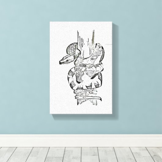 Slang gewikkeld rond boom canvas Print (Insitu (Houten vloer))