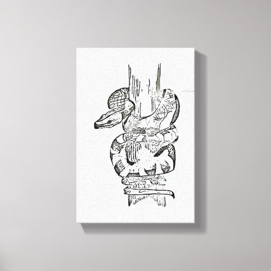Slang gewikkeld rond boom canvas Print (Voorkant)