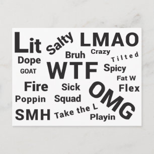 Slang gezegden en Teen Talk van 2019 Briefkaart