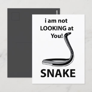Slang Ik kijk niet naar je grappige slang Briefkaart