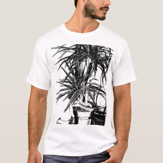 Slang in bloei - Black Line Art T-shirt