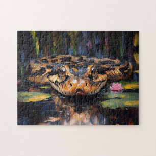 Slang in de Florida Everglades schilderij Legpuzzel