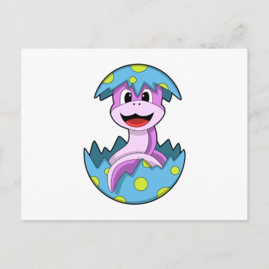 Slang met eierdop briefkaart (Voorkant)