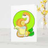 slang met glas lemonsap kaart (Gele Bloem)