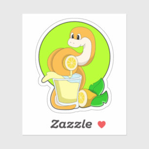 slang met glas lemonsap sticker