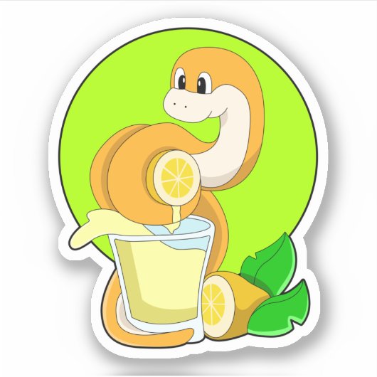 slang met glas lemonsap sticker (Voorkant)