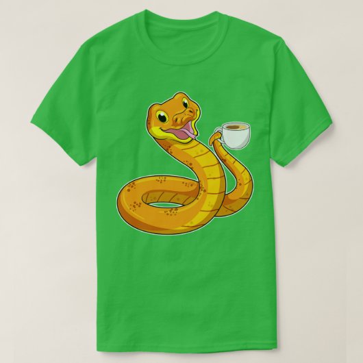 Slang met kop koffie 2 t-shirt (Design voorkant)