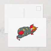 Slang met raket briefkaart (Voorkant / Achterkant)