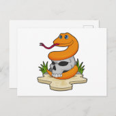 Slang met Schedel Briefkaart (Voorkant / Achterkant)