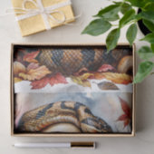 Slang met schedel Herfstbladeren Tissuepapier (Geschenk)