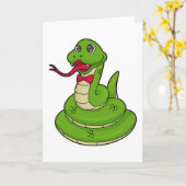 Slang met vlinderdas kaart (Gele Bloem)