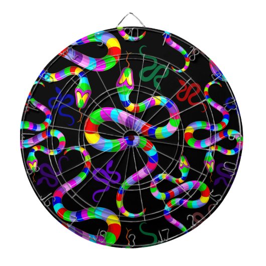 Slang Psychedelic Rainbow Kleuren Dartbord (Voorkant)