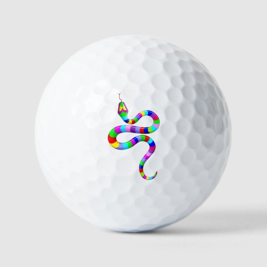 Slang Psychedelic Rainbow Kleuren Golfballen (Voorkant)