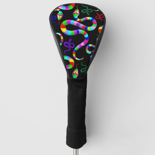 Slang Psychedelic Rainbow Kleuren Golfheadcover (Voorkant)