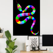 Slang Psychedelic Rainbow Kleuren Poster (Thuiskantoor)