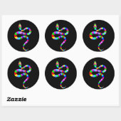Slang Psychedelic Rainbow Kleuren Ronde Sticker (Vel)