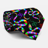 Slang Psychedelic Rainbow Kleuren Stropdas (Opgerold)