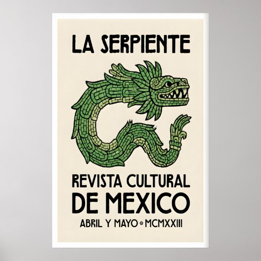 Slange Illustratie Print Typografie Muurkunst (Voorkant)