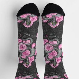 Slangen en roze rozen sokken