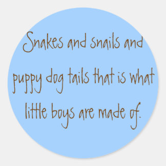 Slangen en slakken en puppy hond staarten dat is w ronde sticker
