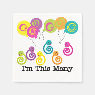 Slangen Ik ben Deze Vele 6e Verjaardag Papieren se Servet