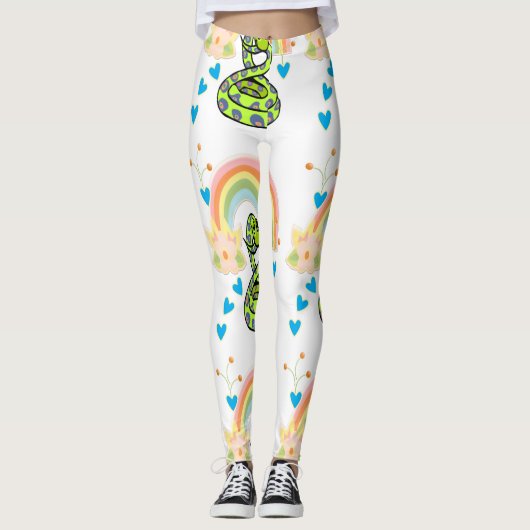 Slangen Regenboog Broek Leggings (Voorkant)
