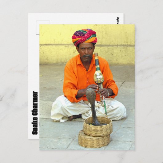 Slangenbezweerder in India Briefkaart (Voorkant / Achterkant)