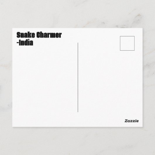 Slangenbezweerder in India Briefkaart (Achterkant)