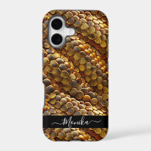 Slangenhuid goud en glitter