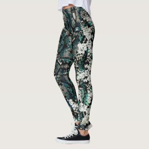 Slangenhuidpatroon leggings