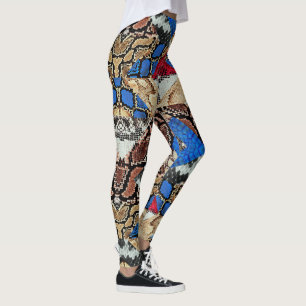 Slangenhuidpatroon leggings