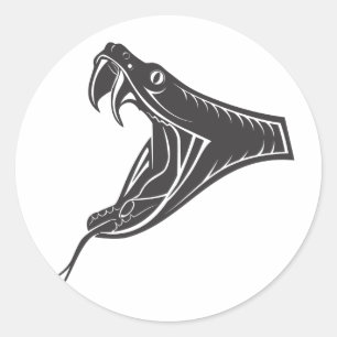 slangenkop-vector ronde sticker