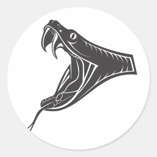 slangenkop-vector ronde sticker (Voorkant)