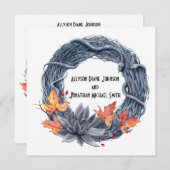 Slangenkrans Zwarte bloemen Handfesting bruiloft | Kaart (Voorkant / Achterkant)