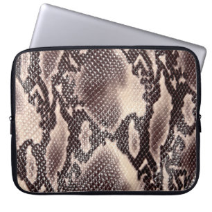 Slangenleer: naadloze bruine textuur laptop sleeve