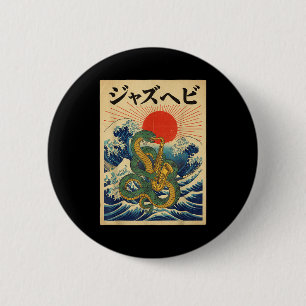 Slangensaxofoon jazz marching band eindexamenklas ronde button 5,7 cm