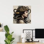 Slangenvrouw kunst poster (Thuiskantoor)