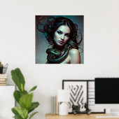Slangenvrouw kunst poster (Thuiskantoor)