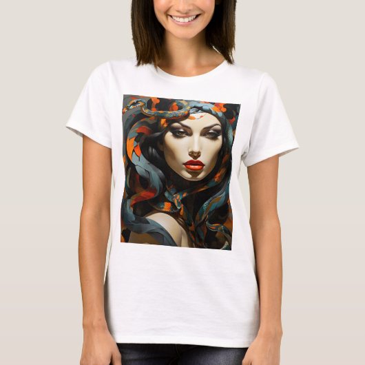Slangenvrouw kunst t-shirt (Voorkant)