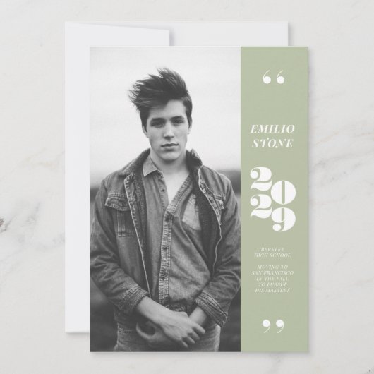 Slank Afstudeerder Afstuderen Aankondiging (Voorkant)