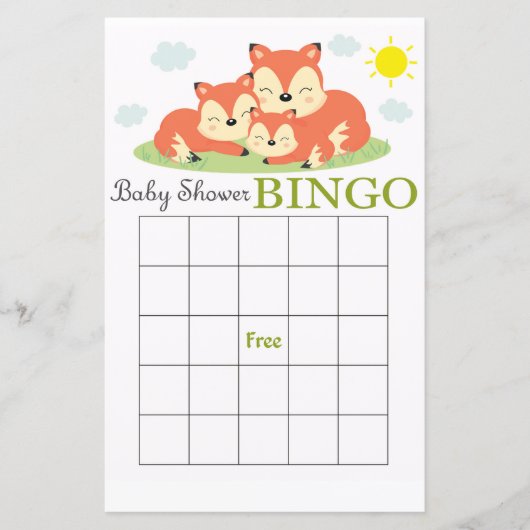 Slank baby shower bingo (Voorkant)