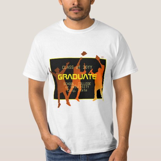 Slank Black Modern Tech Afstuderen T-shirt (Voorkant)