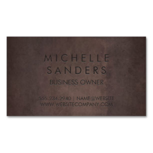 Slank bruin textiel   Eenvoudige achtergrond Magnetisch Visitekaartje