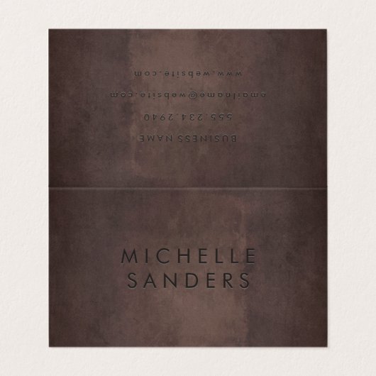 Slank bruin textiel | Eenvoudige achtergrond Visitekaartjes (Buitenkant ongevouwen)