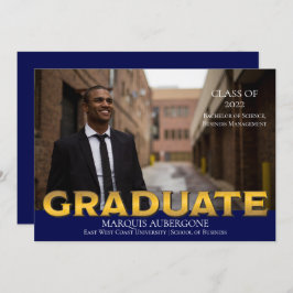 Slank College | Univ Foto Afstuderen Blue | Goud Kaart