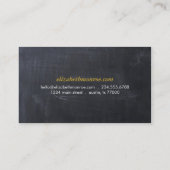 Slank Eenvoudig Modern Chalkboard Visitekaartje (Achterkant)